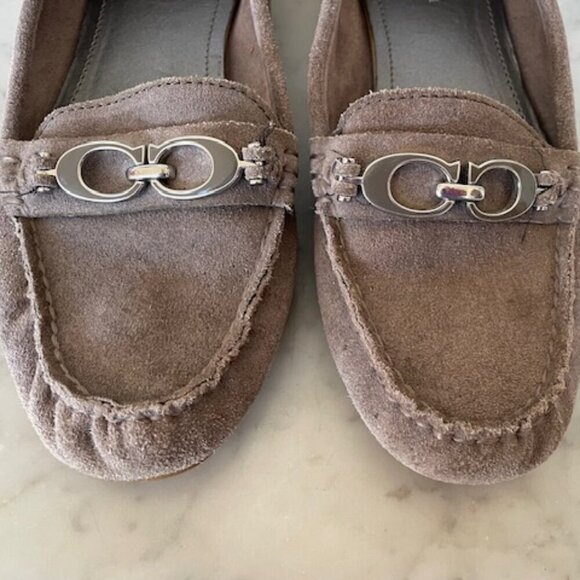 COACH Fortunata Gray Suede C Bit Driving Flats Loafers 6.5B - Picture 7 of 16